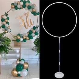 1set 2set White Round Circle Balloon Stand Holder Balloon Frame Decorations Wedding Baby Shower Birthday Party Column Stand 1027280Z