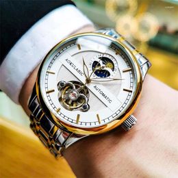 Wristwatches AOKULASIC Men Wristwatch Automatic Mechanical Military Sport Army Male Clock Top Skeleton Hollow Watch Gift 532