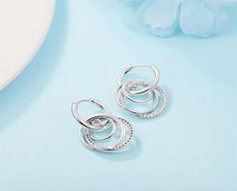 Authentic 925 Sterling Silver Family Always Encircled Hoop Earrings luxury for Women 2022 New Mother's day Girls Fit Fashion Jewelry Brincos 291156C011082314