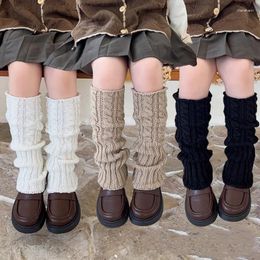 Women Socks Children Winter Cute Jk Lolita Twist Knitted Long Baby Girl Warm Foot Cover Crochet Boot Cuffs Stockings