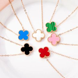 18K Rose gold Necklaces Luxury Designer Necklace Flowers Four-leaf Clover Cleef Fashional Pendant Necklace Wedding Party Jewellery