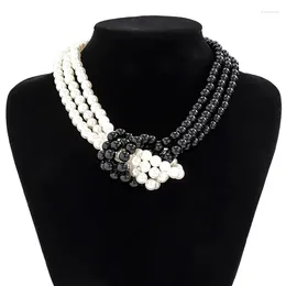 Choker Multi-layer Knotted Pearl Necklace Jewellery Collarbone Chain Banquet Vintage Retro Imitation Fashion Necklaces