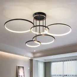Pendant Lamps 2023 Style Living Room Chandelier Light Luxury Round Modern Minimalist Atmosphere Creative Warm Bedroom Lamp Nordic