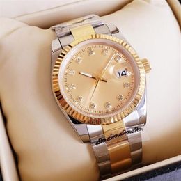 2021 New Arrival 36mm 41mm Lovers Watches Diamond Mens Women Gold Face Automatic Wristwatches Designer Ladies Watch265S