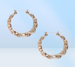 1Pair Punk Large Circle Wedding Hoop Earring for Women Men Jewelry Hyperbole Statement Bamboo Style Earrings E22518835091