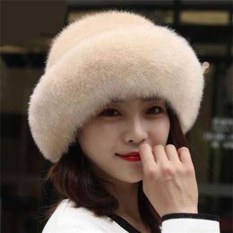 Beanie Skull Caps Fashion Women's Furry Winter Faux Fox Fur Brim Faux Fur Hat Berets Warm Cap T221020267z