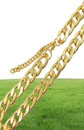 USENSET 11mm Stainless Steel 18K Gold Plated Cuban Curb Dog Pet or Cat Link Chain Collar Pet Supplies2318883