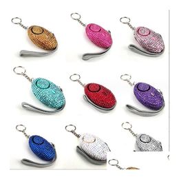 Keychains Lanyards Bling 130 Db Egg Alarm Diamond Self Defence For Girl Wome With Led Light Keychain Drop Delivery Fashion Accessor Dhmmb