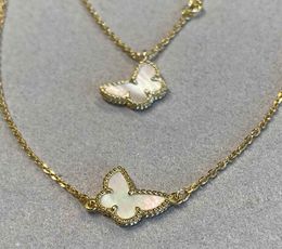 2021 New arrival V gold material butterfly shape bracelet and necklace with white shell for women engagement Jewellery gift 4220921