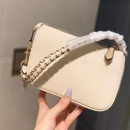 New bag women's woven shoulder strap bag lychee pattern hand carry armpit small square bag159P