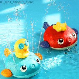 Bath Toys Children's Bath Toys Baby Shower Rotating Water Spray Toys Summer Bathing Puffer Fish Baby Shower Water Spraying Tool Q231212