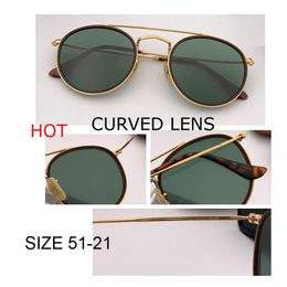 top factory New fashion Sunglass Men Women Retro round circle curved lens sunglass Brand Design uv400 51mm Sun Glasses Female1986
