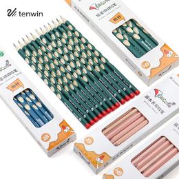 Pencils Tenwin Students Posture Correction Pencils HB/2B Correct Grip Practicing Trigonal Pencils Thick/Thin Rod Hold Pen Right Posture 231212