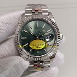 17 Color 41mm 904L Steel Automatic Watch Men Green Dial Sapphire Glass Fluted Bezel V12 Stainless Steel Bracelet Mechanical Cal 32207c