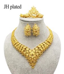 Exquisite Luxury Dubai Jewellery sets gold Colour necklace earrings India Nigeria African Big Accessories gifts for women set 2011256795960