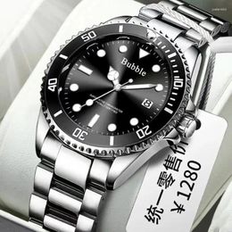 Wristwatches Men's High-grade Alloy Steel Belt Watch Calendar Waterproof