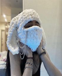 BeanieSkull Caps Women039s Bomber Hats Winter Plush Cute Balaclava with Bunny Ears Funny for Skiing Hiking Autumn Creative Warm8521428