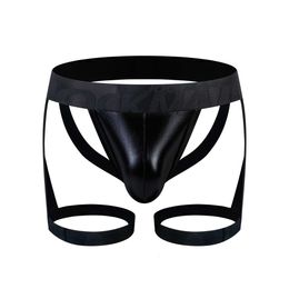 Jockmail Men Sexy G String Thong Erotic Jockstrap Bondage Underwear Pouch Strap Harness Lingerie Hollow Underpants Leather