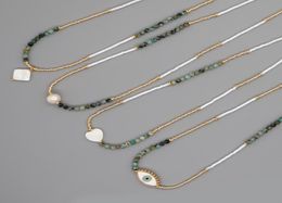 Miyuki Glass Beads Strands Pearl Evil Eye Pendant Necklace for Women Gift7572998