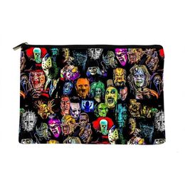 Cosmetic Bags & Cases Women Horror Collection Printed Make Up Bag Fashion Cosmetics Organiser For Travel Colourful Storage Lady2306