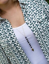 Pendant Necklaces 10pcs) 7 Lava Stone Essential Oil Diffuser Necklace Jewellery Minimalist Arrow Taseel