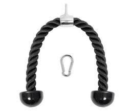 Heavy Duty Tricep Rope 27in Pull Down Fitness Cable Attachment Machine Coated Nylon Rope with Snap Hook25081086609446