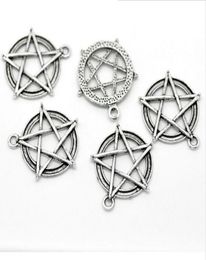 100pcslot Metal Zinc Alloy Pentagram Charms Star Charms Antique Silver for DIY Jewellery Pendant Charms Making Finding 30x28mm2379858