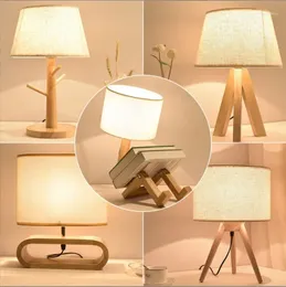 Table Lamps Creative Lamp Wooden Robot Shape LED Nordic Art Desk Lights/ Eye Protection Reading&Bedroom Desktop Night Light Home Decor