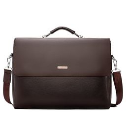 Business Men Briefcase Leather Laptop Handbag Casual Man Bag For Lawyer Shoulder Bag Male Office Tote Messenger203E