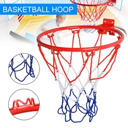 Balls 32cm Wall Mounted Basketball Ring Hoop Netting Metal Hanging Basket Basket-ball Wall Rim Net with Screws Indoor Outdoor Sport 231212