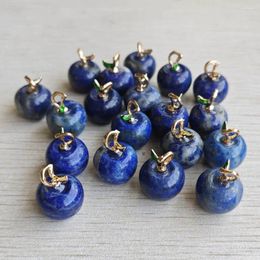 Pendant Necklaces Natural Lapis Lazuli Good Quality Small Apple Pendants Charms For Jewellery Making Wholesale 20pcs