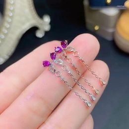 Stud Earrings Fashion Amethyst Drop For Party Natural 925 Silver Jewellery