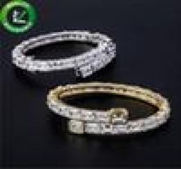 Hip Hop Jewelry Cuff Women Mens Bracelets Iced Out Diamond Bangles Gold Silver Fashion Bracelet Luxury Designer Cubic Zirconia Jew9976608