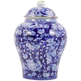 Storage Bottles Blue Ceramic Vase And White Porcelain Jar Multi-Function Canister Tea Sealed Convenient Dried Fruit