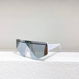 White Silver Mirror Sunglasses for Women Men Flat Top Shield Wrap Glasses Summer Sun Shades gafas de sol Sonnenbrille UV400 Eyewea272Y