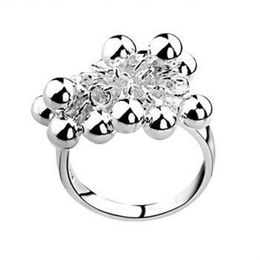 Whole - - Retail lowest Christmas gift 925 silver Rings Grape ring Europe and America silver ball ring jewelry R016308e