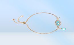 2021 Turkish Lucky Blue Crystal Evil Eye Bracelets For Women Handmade Gold Chains Lucky Jewellery Bracelet woman jewelry6682600