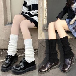 Women Socks Lolita Long Knitted Warm Foot Cover White Arm Warmer Ladies Autumn Winter Crochet Boot Cuffs 1Pair