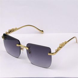 selling vintage sunglasses irregular rimless 36456413 square frameless glasses retro animal temples fashion design uv400 light col243p