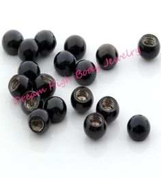 Black Ball Round Bead Screw Steel DIY Navel Nose Body Piercing Jewellery Cool Lip stud Barbell Eyebrw Ring 16G 14G ball accessory3973085