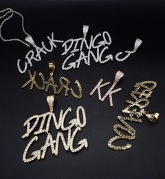 Custom Lovers Name Iced Out Letters Chain Pendants Necklaces Men039s Charms Zircon Hip Hop Jewellery With Chain gift 249f3272386