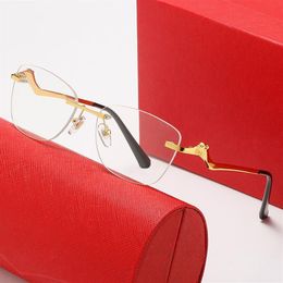 Fashion Sunglasses Frames Designer Sunglasses Womens Rimless Polarized uv Prescription Optical Glasses Irregular Bend Metal Frame 277s