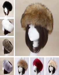 Women Faux Fox Fur Hat Winter warm Cap headwear female hats caps Headband womens Ear warmer earwarmer Girls Earmuff 20203798186