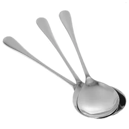 Spoons 3 Pcs Stainless Steel Serving Kitchen Scoops Special Rice Kitchenware Reusable Soup Long Handle Tableware Practical