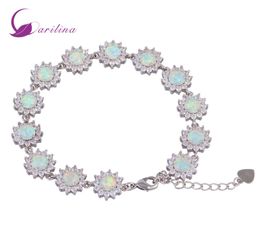 Glam Luxe Mysterious 925 Sterling Silver Overlay CZ White Fire Opal Bracelets for teen girls 22cm 885 inch B4615663407