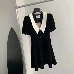 Basic Casual Dresses French Fragrance Style Little Black Dress Hepburn Style Premium Velvet Dress 231212