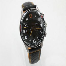 High quality men mp4 12c automatic mechanical watch black Tricolour stainless steel dial leather strap 45mm194Q