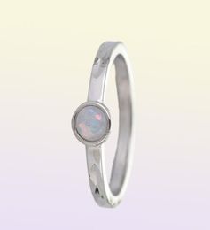 Dainty Round Fire Opal Rings for Women Girls Gift Simple Silver Colour Thin Mini Ring Fashion Rings Anillos Party Jewellery L5X7335015042