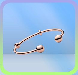 100% high polish 925 Sterling Silver Open Bangle Moments Chain Style Bracelet Fit European charm Fashion Wedding Jewelry Making For Women Gifts9477712