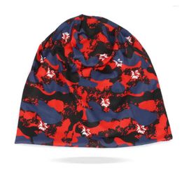 Berets Unisex Beanie Hat Breathable Camouflage Print High Elasticity Anti-slip Cooling Cap For Quick Dry Summer Comfort